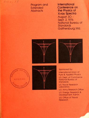 Cover for International Conference on the Physics of X-Ray Spectra
