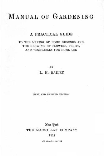 Cover for Manual of gardening