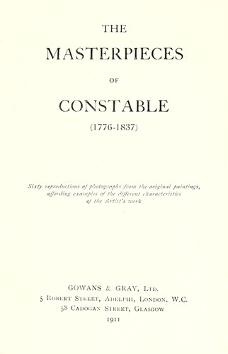 Cover for The masterpieces of Constable (1776-1837)