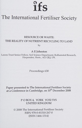 Cover for Resource or waste