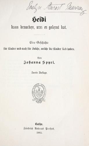 Cover for Heidi kann brauchen, was es gelernt hat