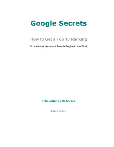 Cover for Google secrets - how to get a top 10 ranking