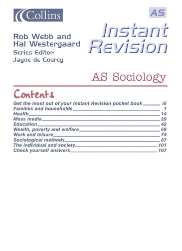 Cover for AS sociology