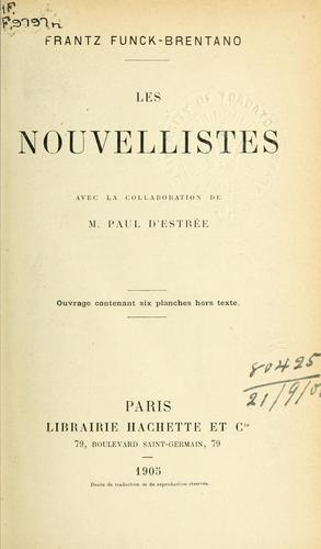 Cover for nouvellistes.