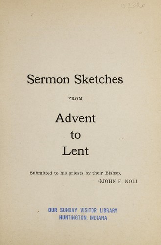 Cover for Sermon sketches from Advent to Lent