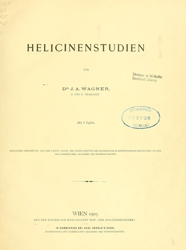 Cover for Helicinenstudien