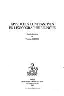 Cover for Approches contrastives en lexicographie bilingue