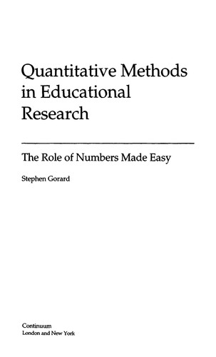 Cover for Quantitative methods in educational research