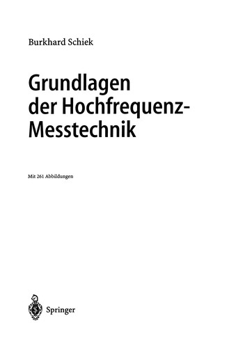 Cover for Grundlagen der Hochfrequenz-Messtechnik
