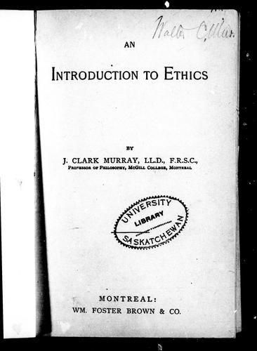 Cover for An introduction to ethics