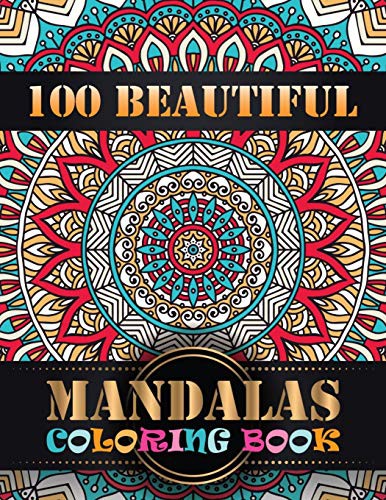 Cover for 100 Beautiful Mandalas Coloring Book