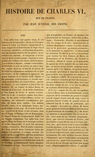Cover for Histoire de Charles VI., roy de France.