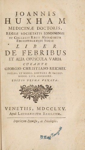 Cover for Liber de febribus et alia opuscula varia