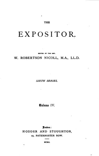 Cover for The Expositor