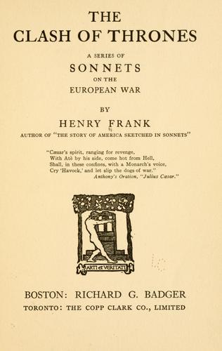 Cover for The clash of thrones