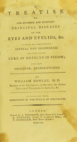Cover for A treatise on one hundred and eighteen principal diseases of the eyes and eyelids, &c