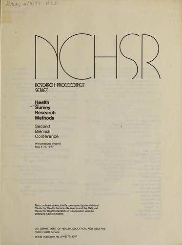 Cover for Health survey research methods