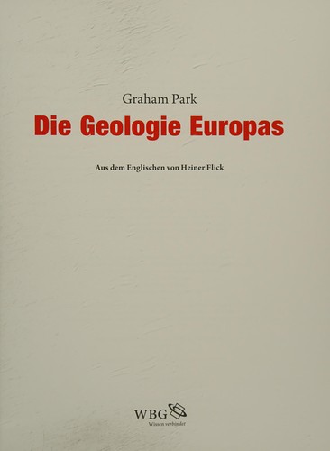 Cover for Die Geologie Europas