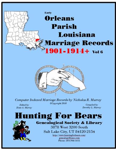 Cover for 20th Century Orleans Par LA Marriage Records Vol 6 1901-1927 (20v)