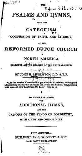 Cover for Psalms and Hymns: With the Catechism, Confession of Faith, a Liturgy, of the Reformed Dutch ...