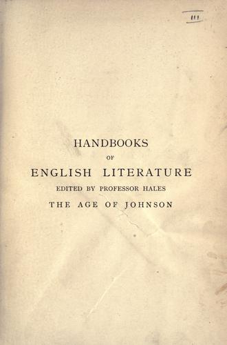 Cover for The age of Johnson (1748-1798).