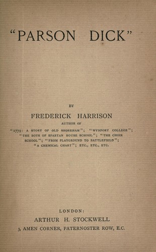 Cover for Parson Dick