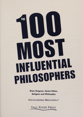 Cover for The 100 most influential philosophers
