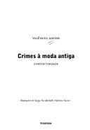 Cover for Crimes à Moda Antiga