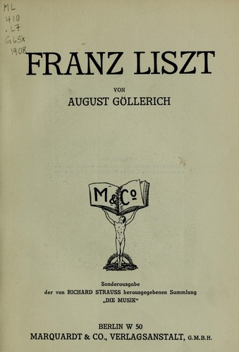 Cover for Franz Liszt