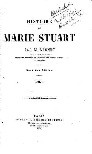 Cover for Histoire de Marie Stuart