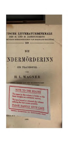Cover for ... Die Kindermörderinn: Ein Trauerspiel