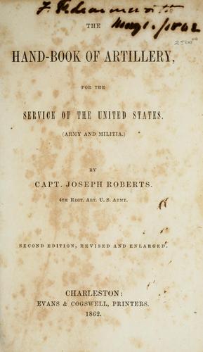 Cover for The hand-book of artillery
