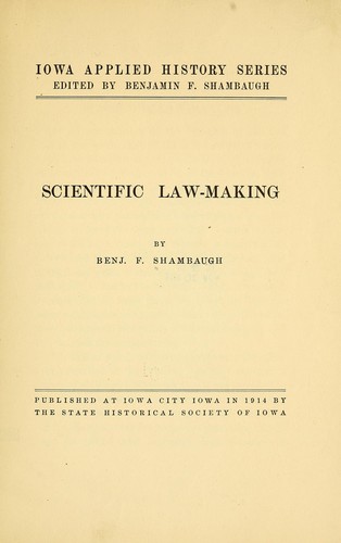 Cover for Scientific law-making