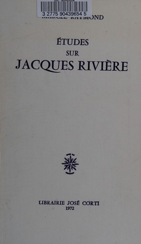 Cover for Études sur Jacques Rivière.