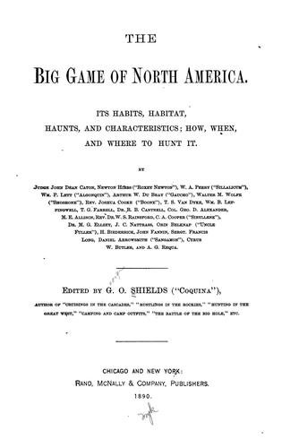 Cover for The Big Game of North America