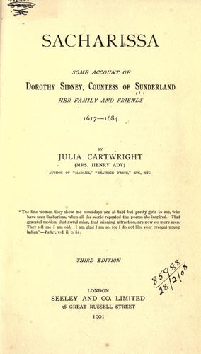 Cover for Sacharissa