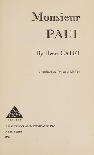 Cover for Monsieur Paul