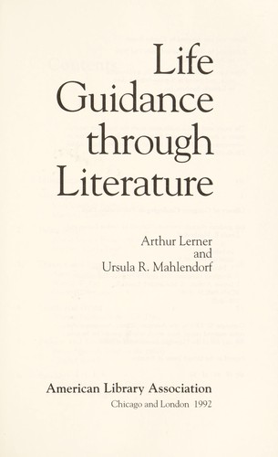 Cover for Life guidance through literature
