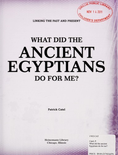 Cover for What did the ancient Egyptians do for me?