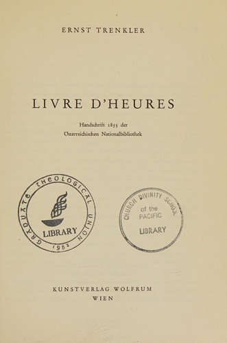 Cover for Livre d'heures