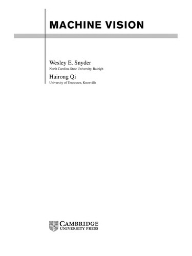 Cover for MACHINE VISION.