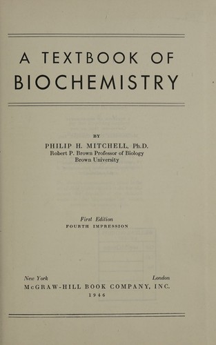 Cover for A textbook of biochemistry