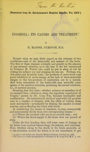 Cover for Insomnia