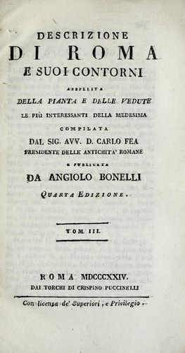 Cover for Descrizione di Roma e suoi contorni abbellita della pianta e delle vedute le più interessanti della medesima