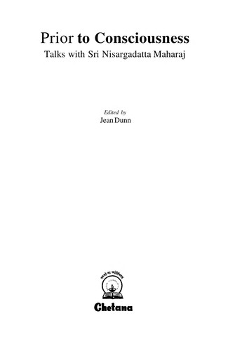Cover for Prior to Consciousness