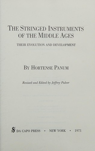Cover for The stringed instruments of the Middle Ages