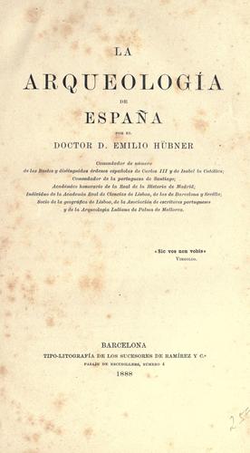 Cover for La arqueología de España