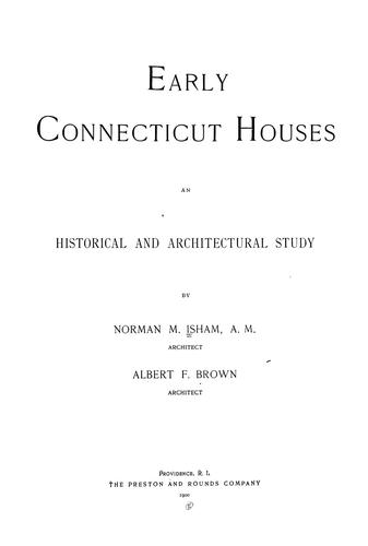 Cover for Early Connecticut houses