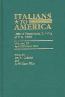 Cover for Italians to America, Volume 19 April 1902-June 1902