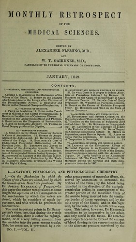 Cover for Monthly retrospect of the medical sciences